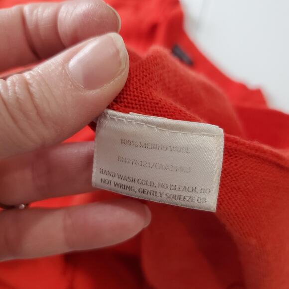 Eileen Fisher Sweater Womens Small Red Merino Wool High Low Hem Tunic Knit - Picture 6 of 9